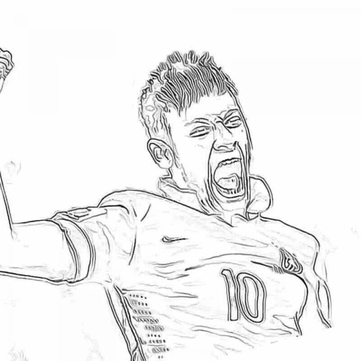Coloring page glorious soccer player neymar