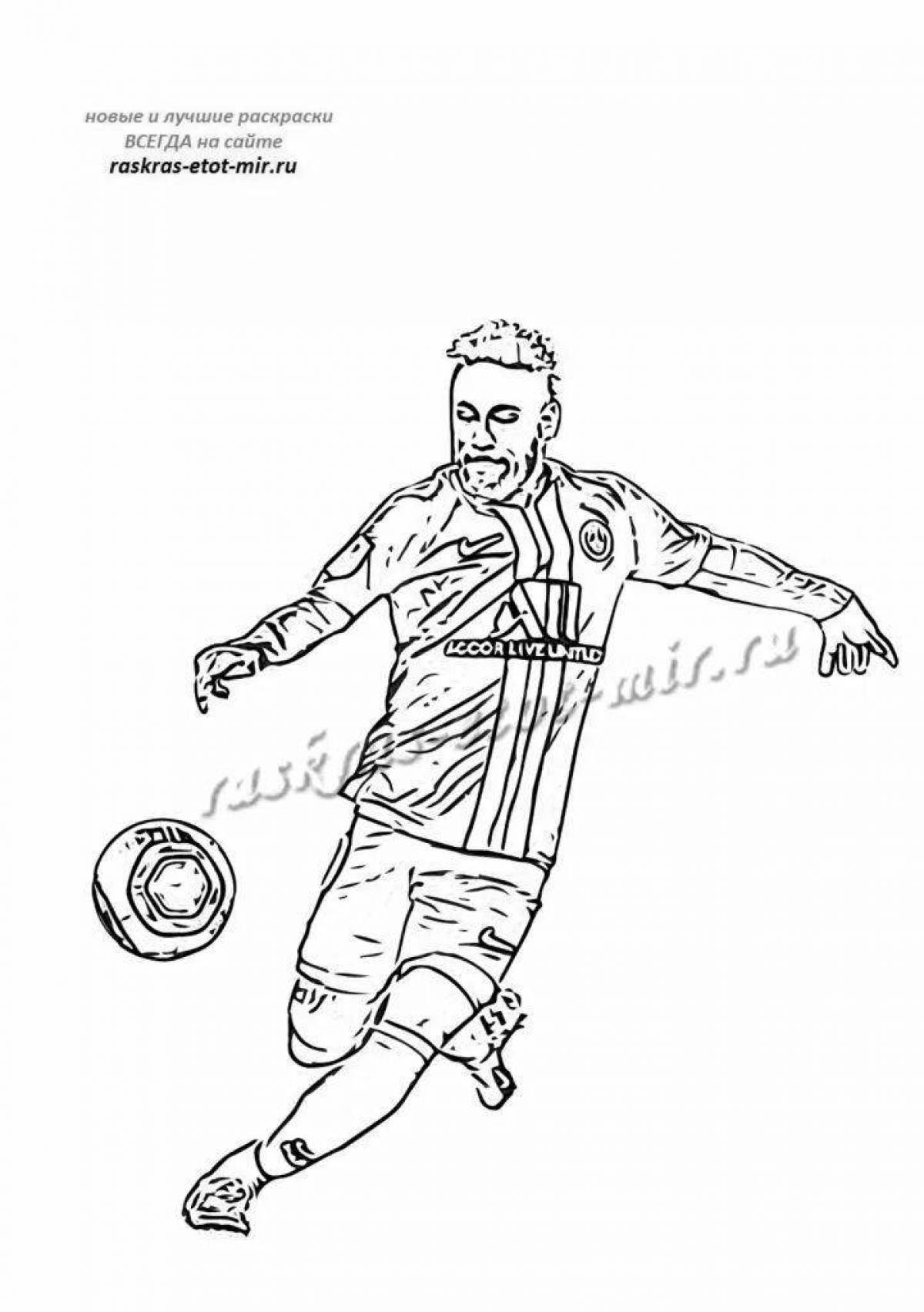 Coloring book outstanding football player neymar