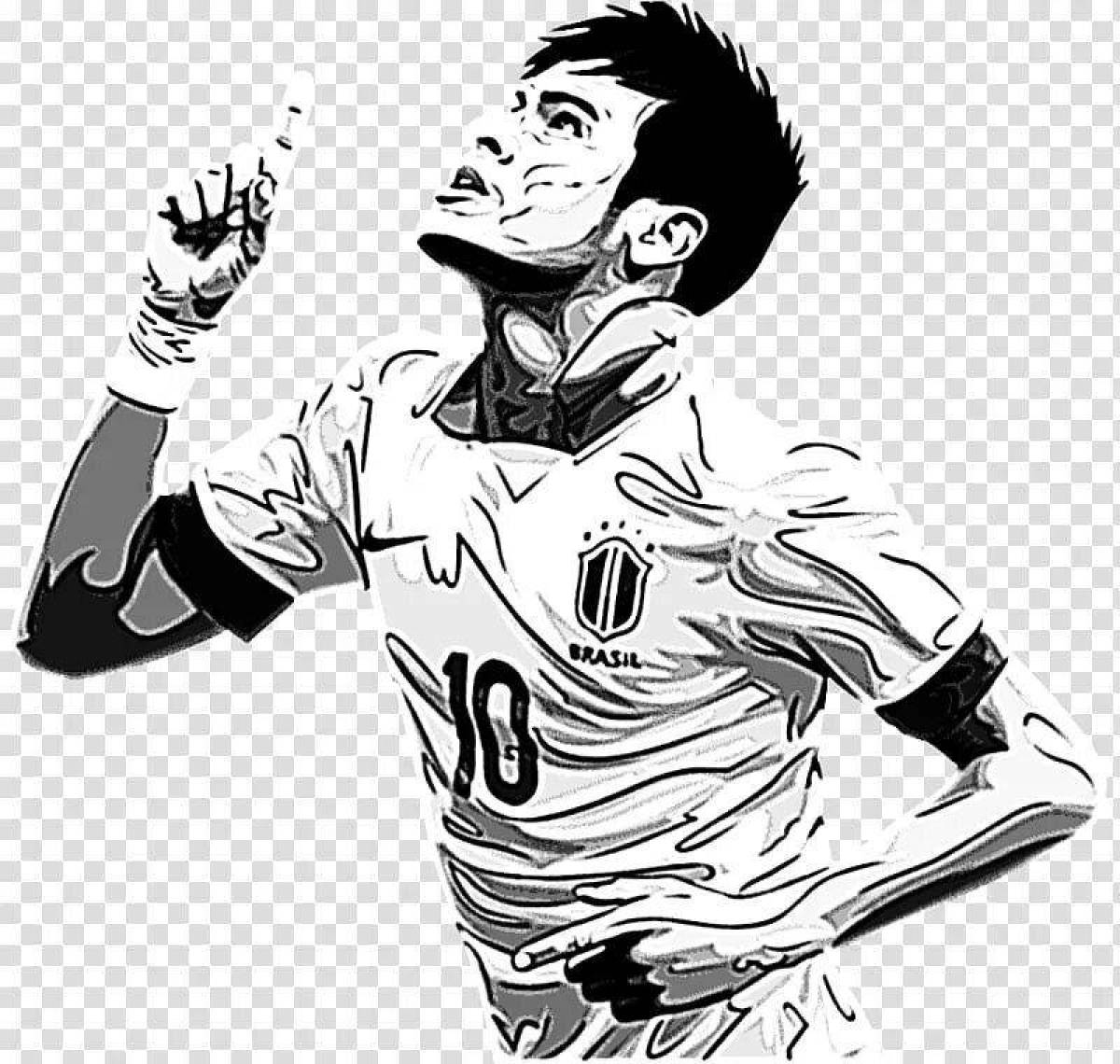 Neymar amazing soccer player coloring page