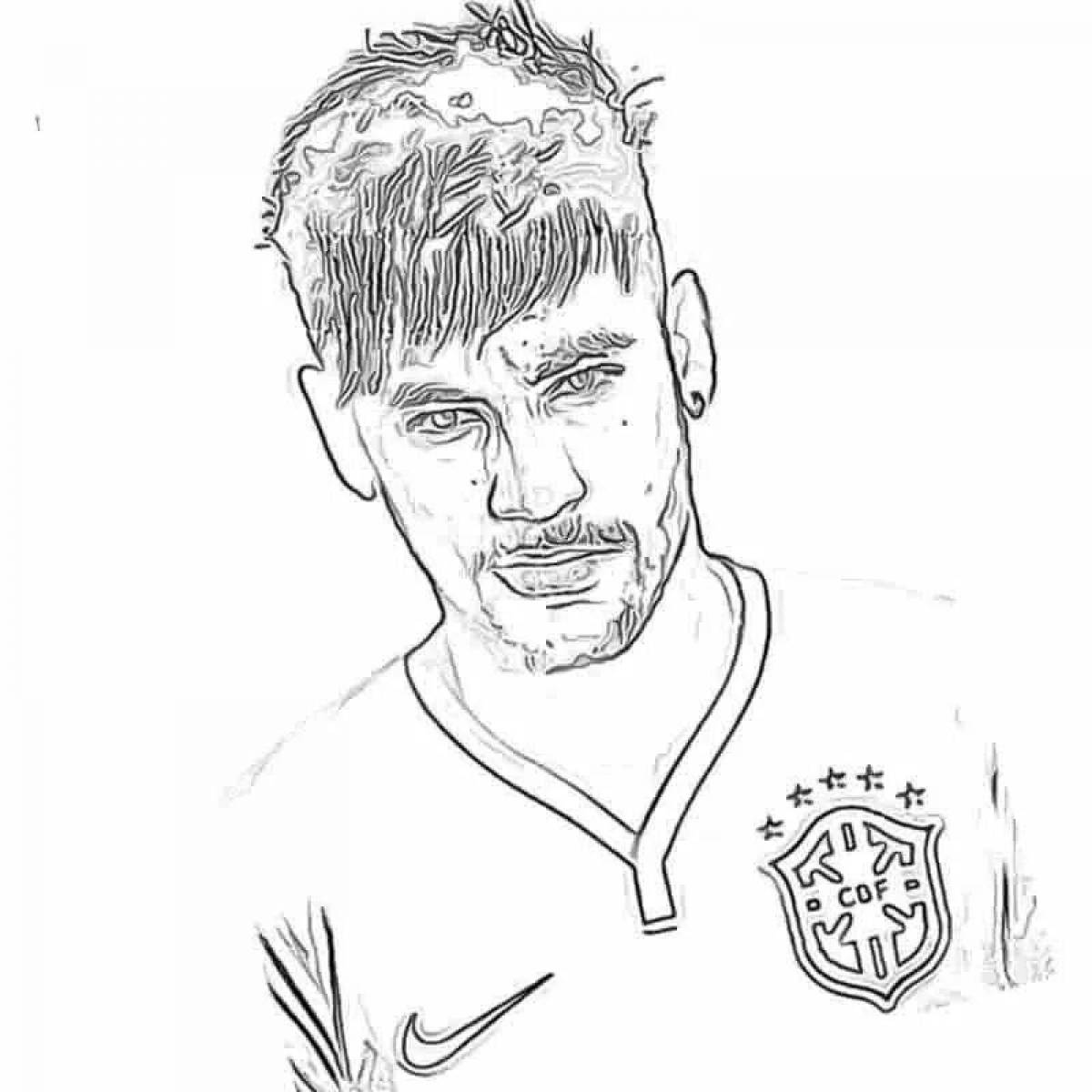 Neymar elegant soccer player coloring page