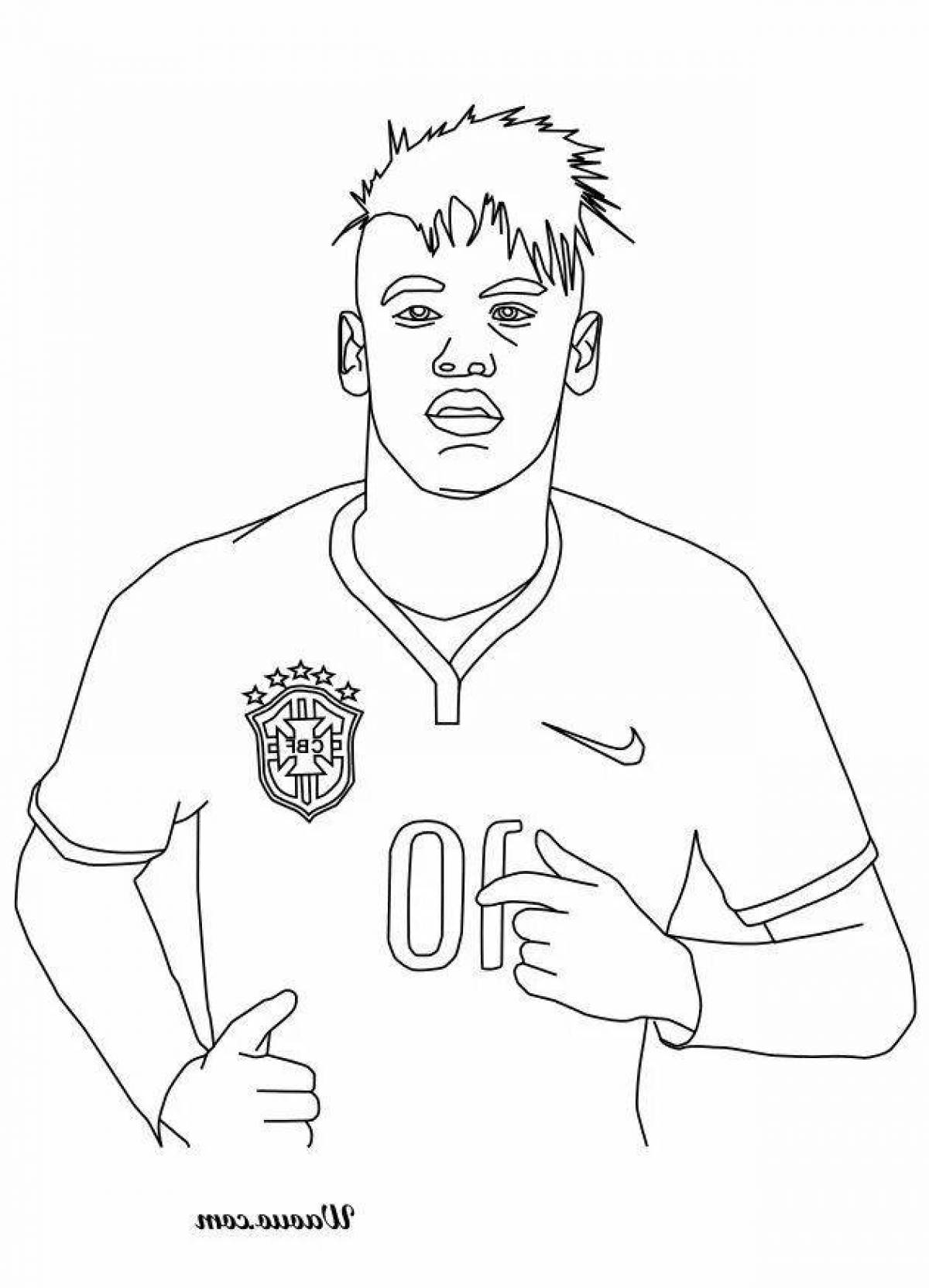 Neymar football player coloring page