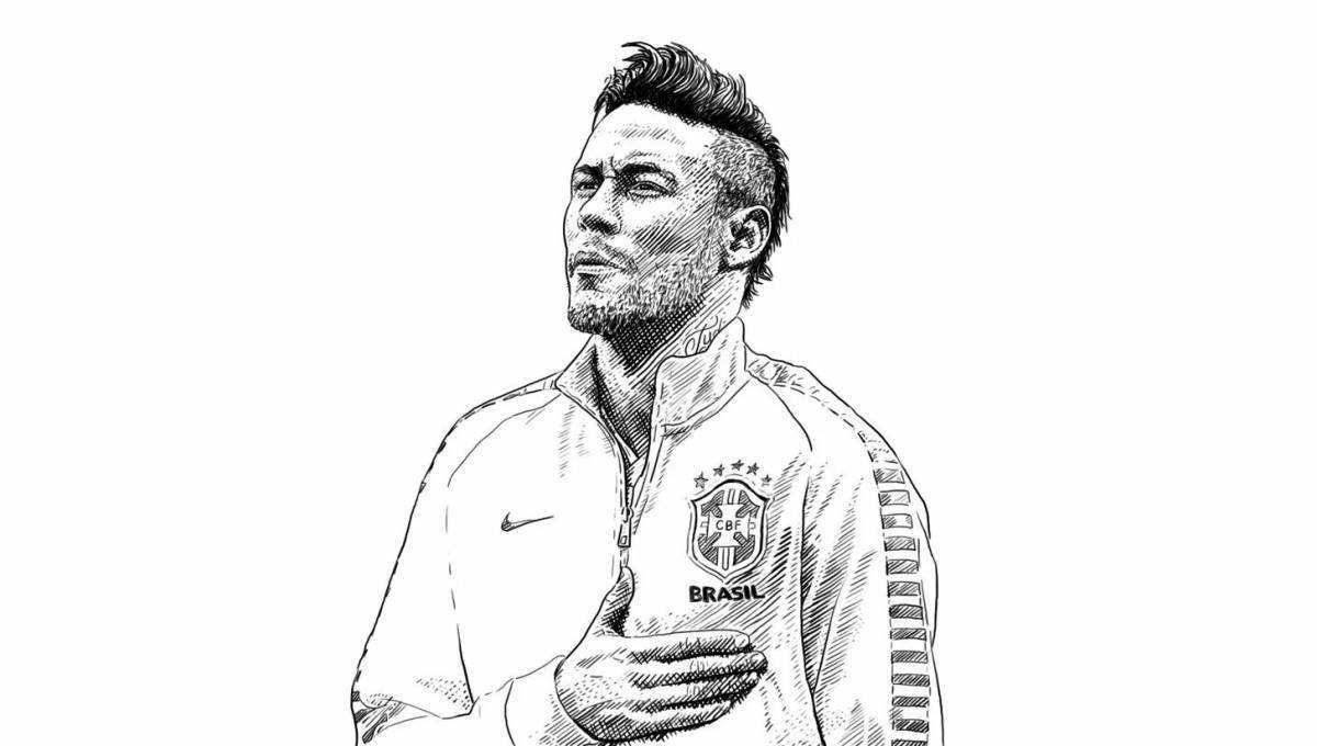 Coloring page amazing football player neymar