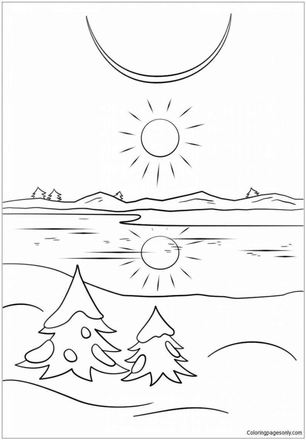 Winter Morning Inspirational Coloring Page