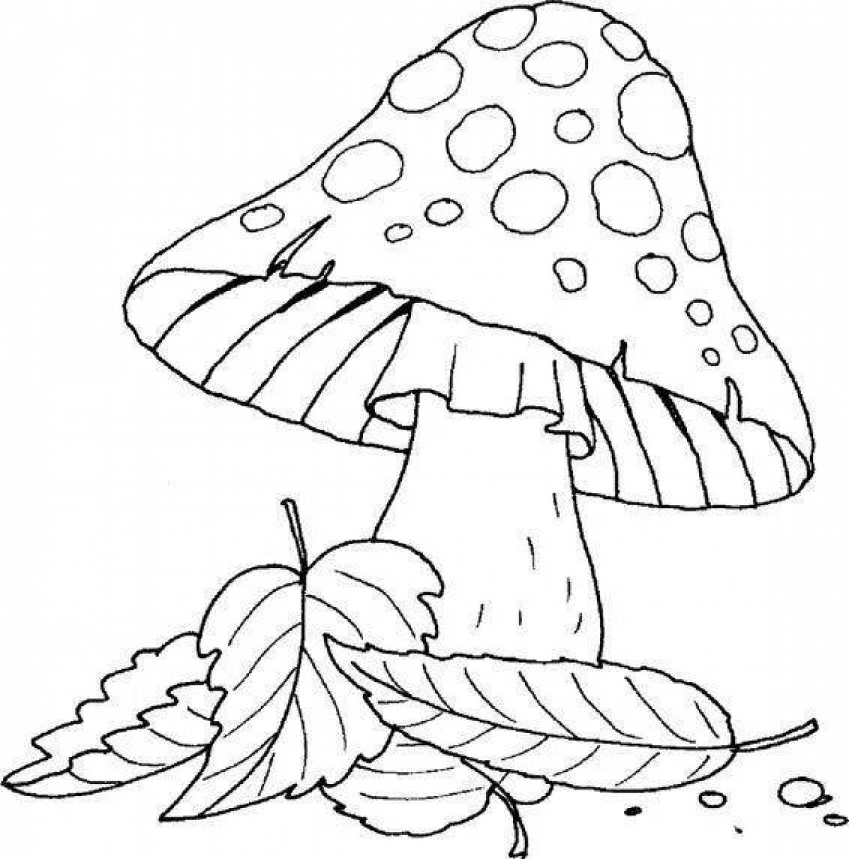 Fat fly agaric coloring page