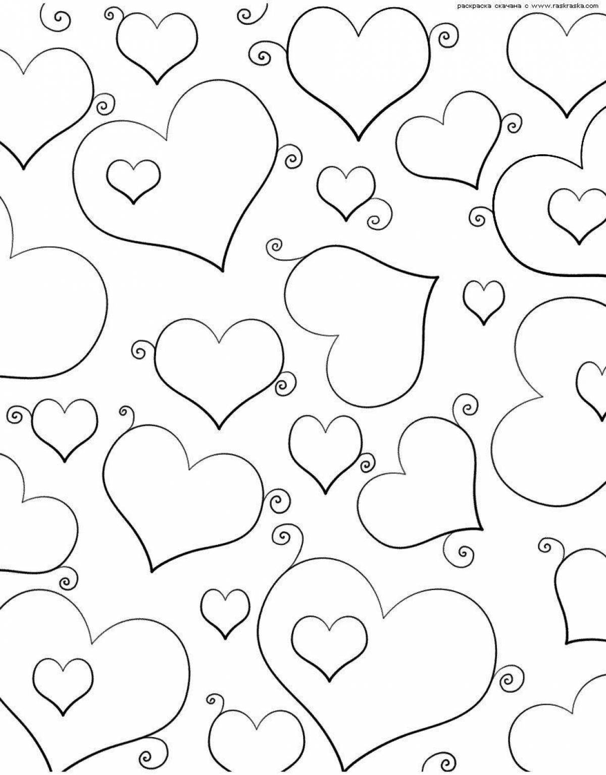 Adorable little hearts coloring book