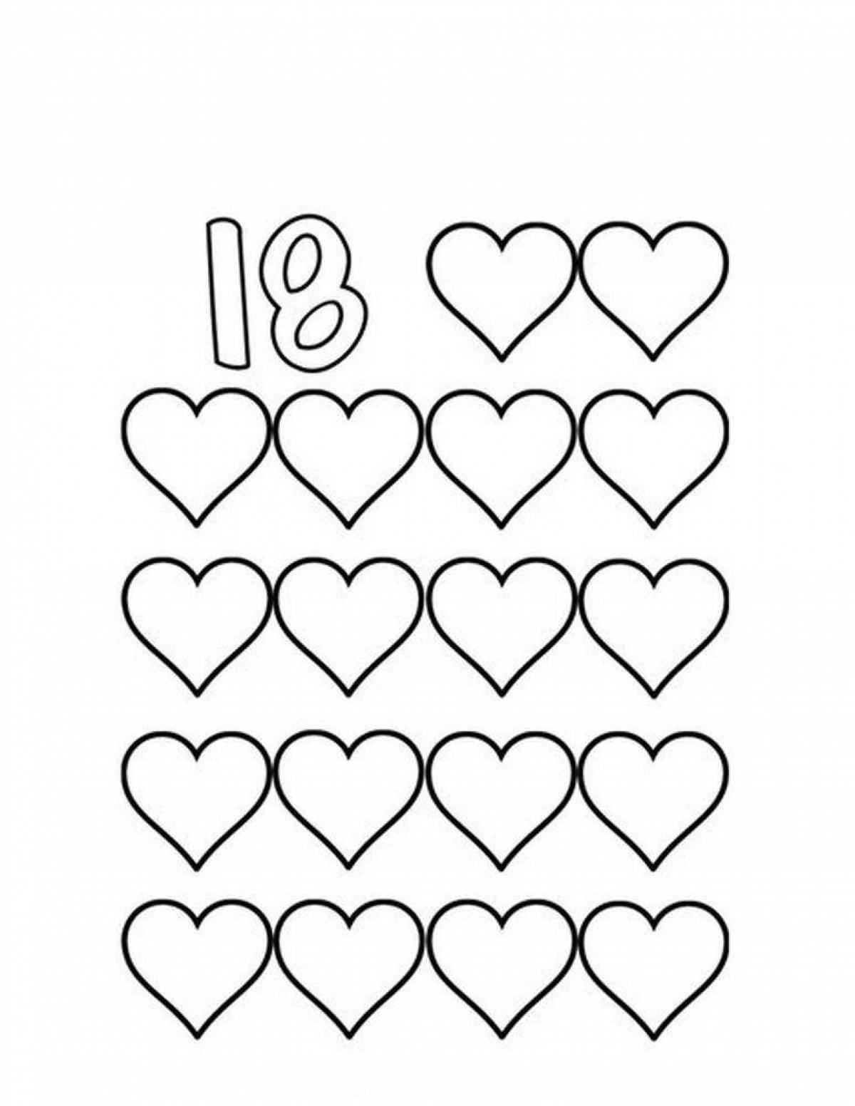 Coloring funny hearts