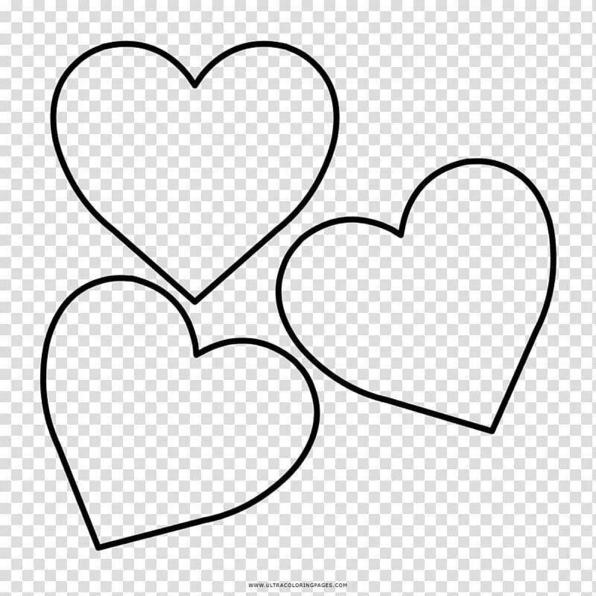 Coloring fluffy little hearts