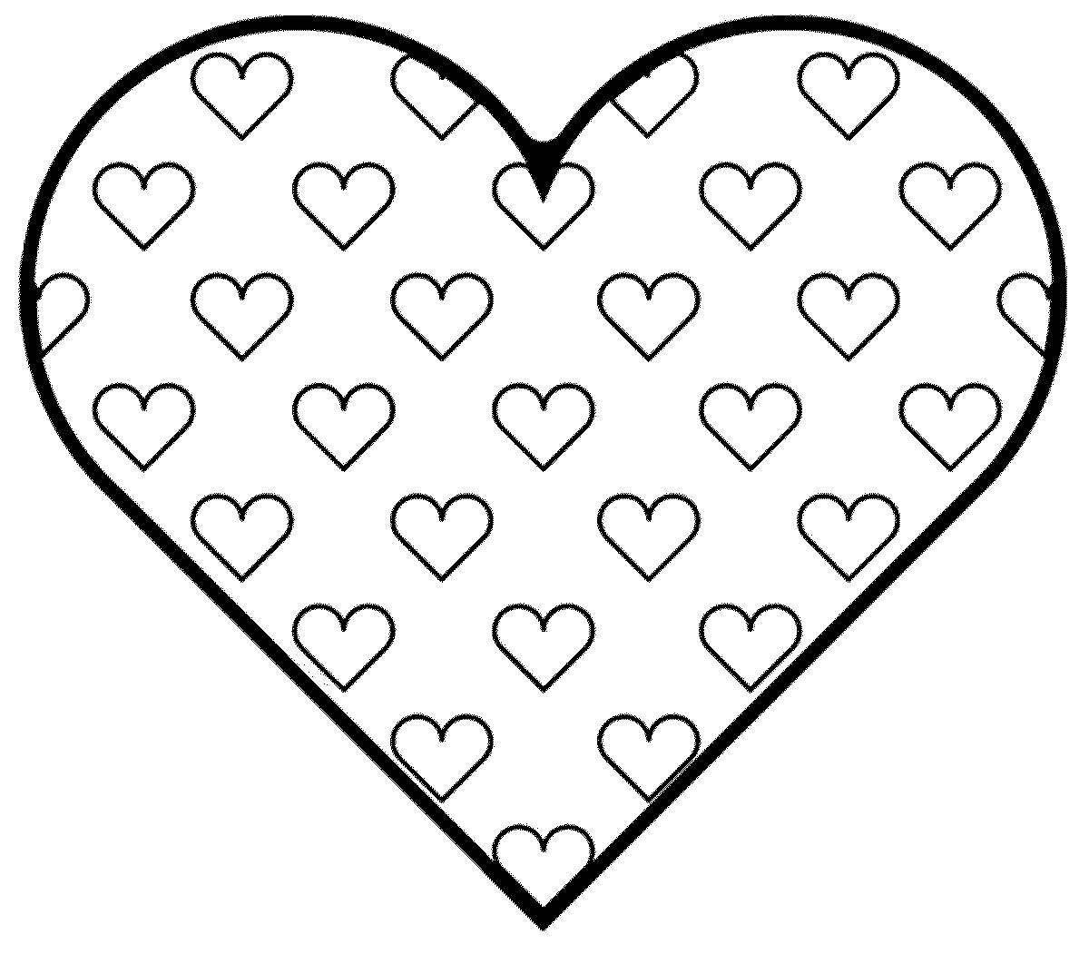 Coloring page unusual little hearts