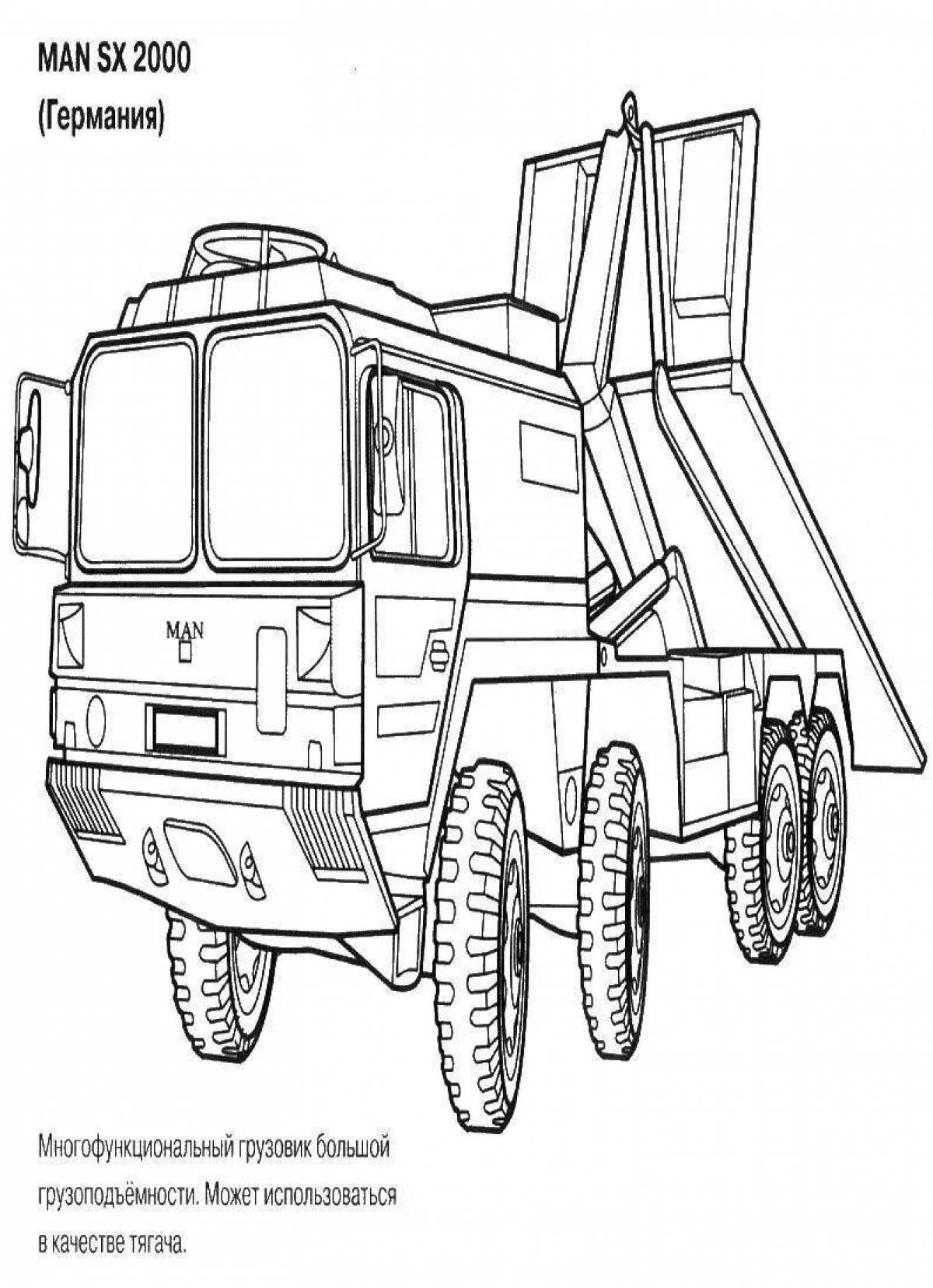 Gorgeous military truck coloring page