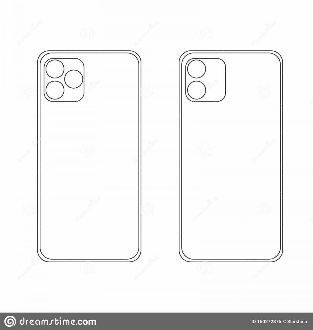 Playful iphone 11 coloring page