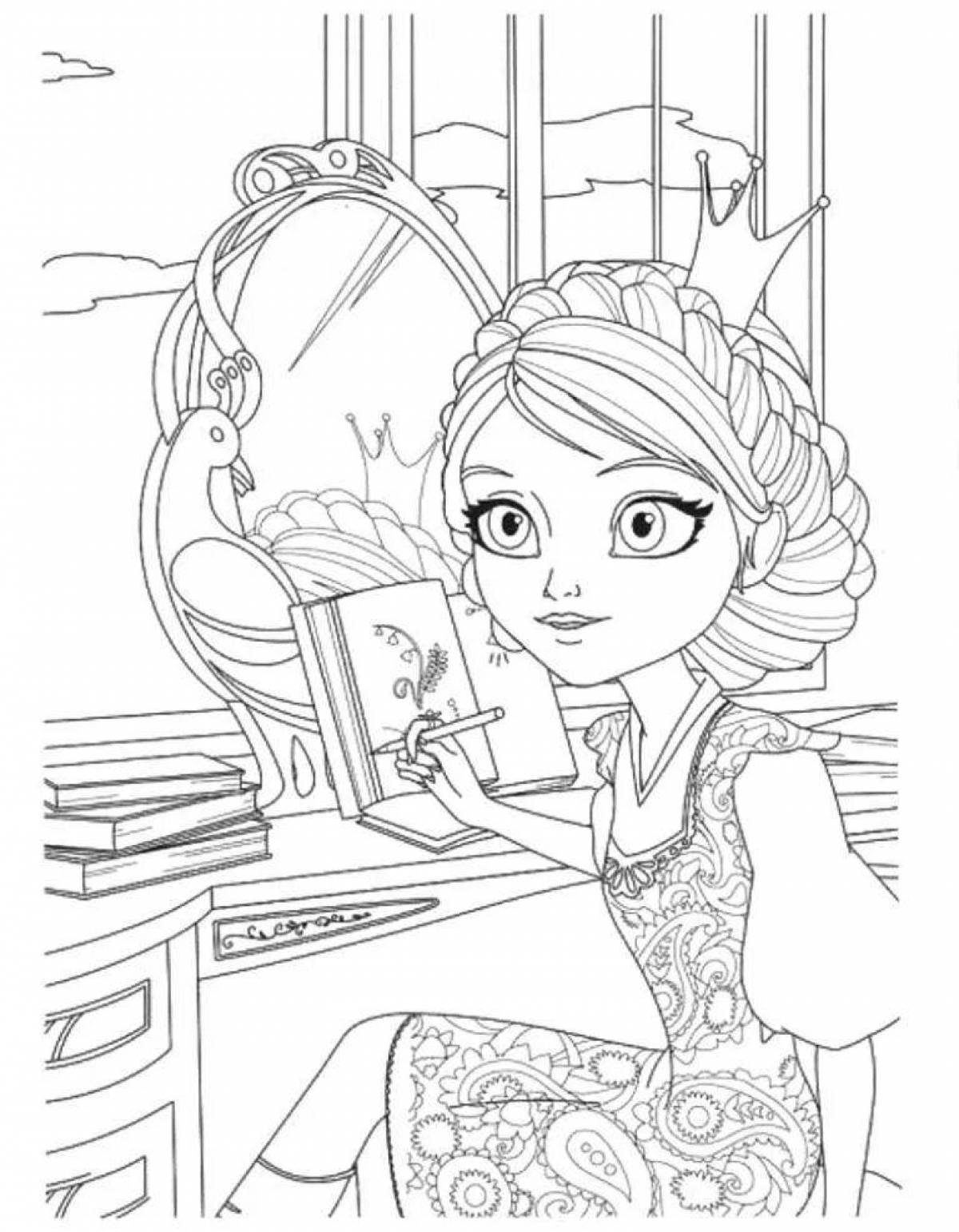 Coloring page gorgeous princess vasilisa