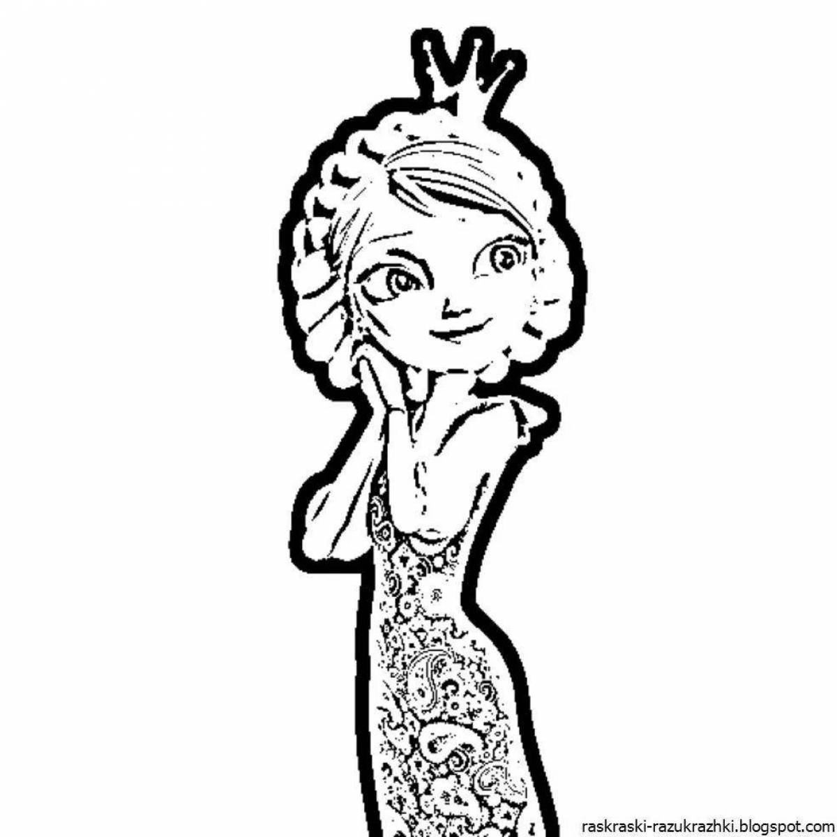 Coloring page shining princess vasilisa