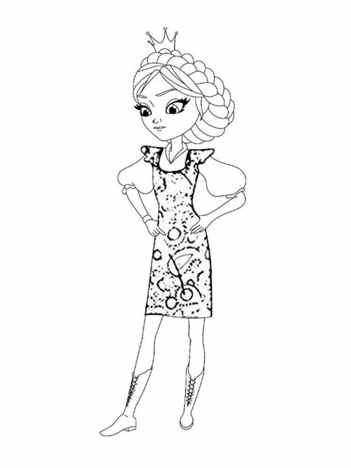 Coloring page glorious princess vasilisa