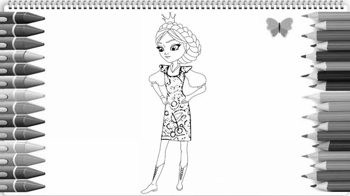 Coloring page elegant princess vasilisa