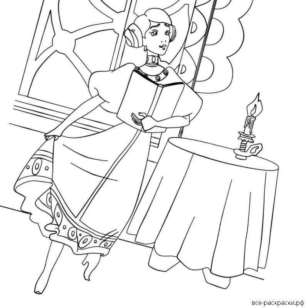 Coloring page charming princess vasilisa