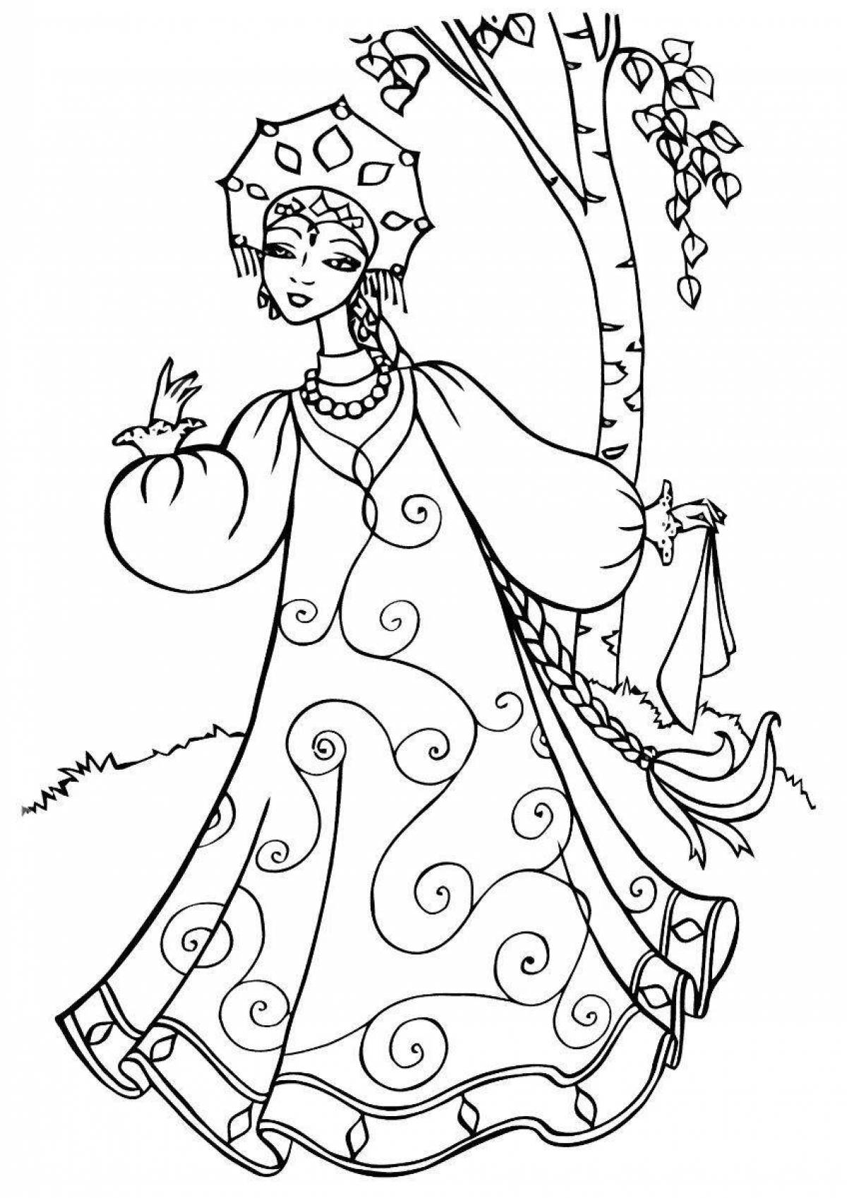 Coloring page alluring princess vasilisa