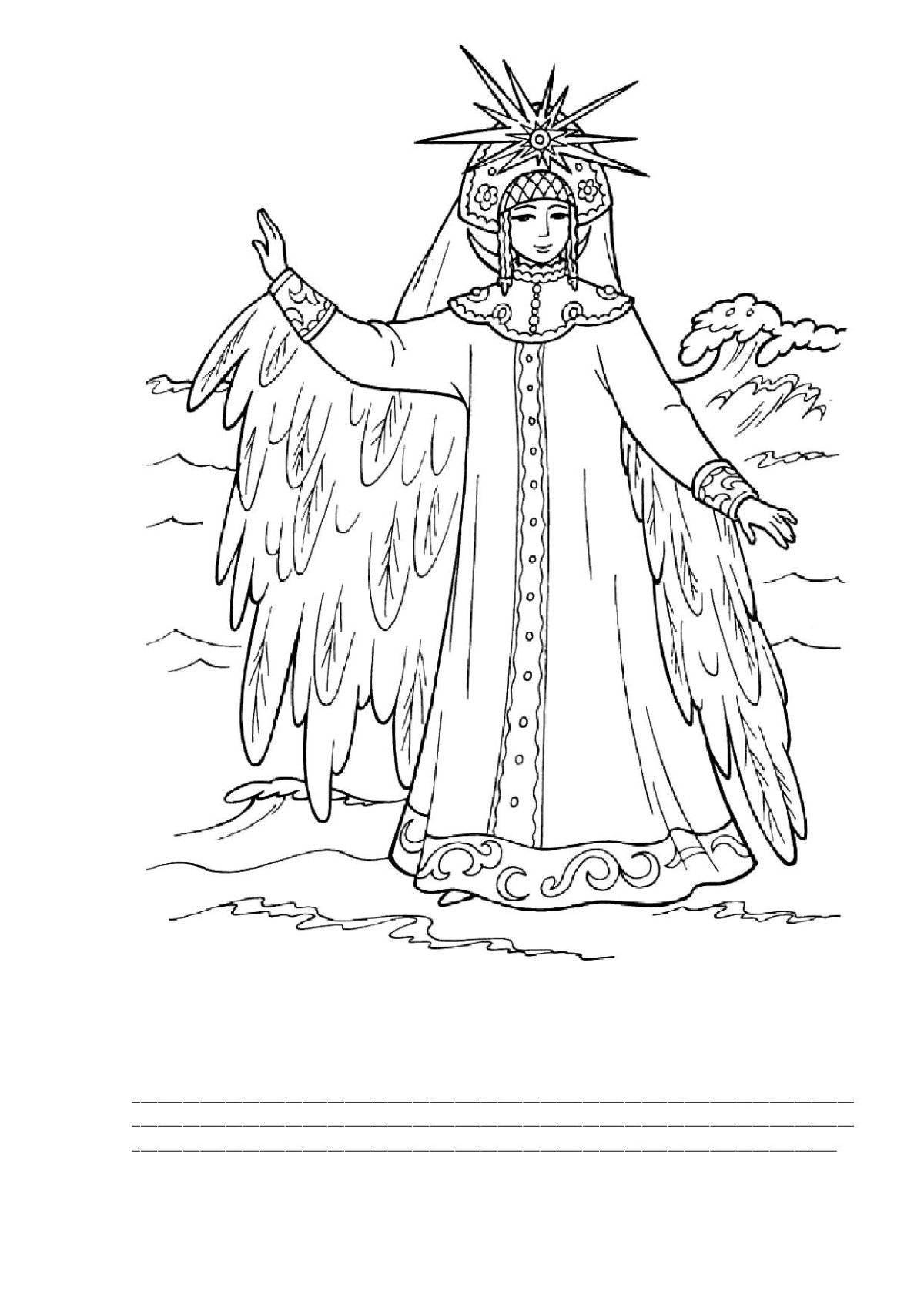 Coloring page luminous princess vasilisa