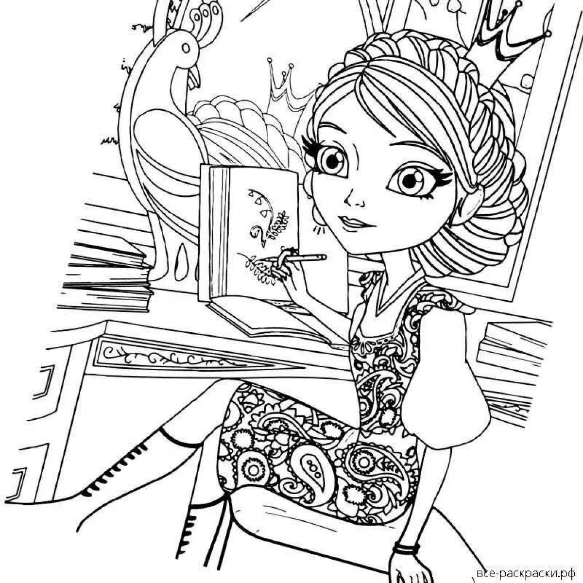 Coloring page exquisite princess vasilisa