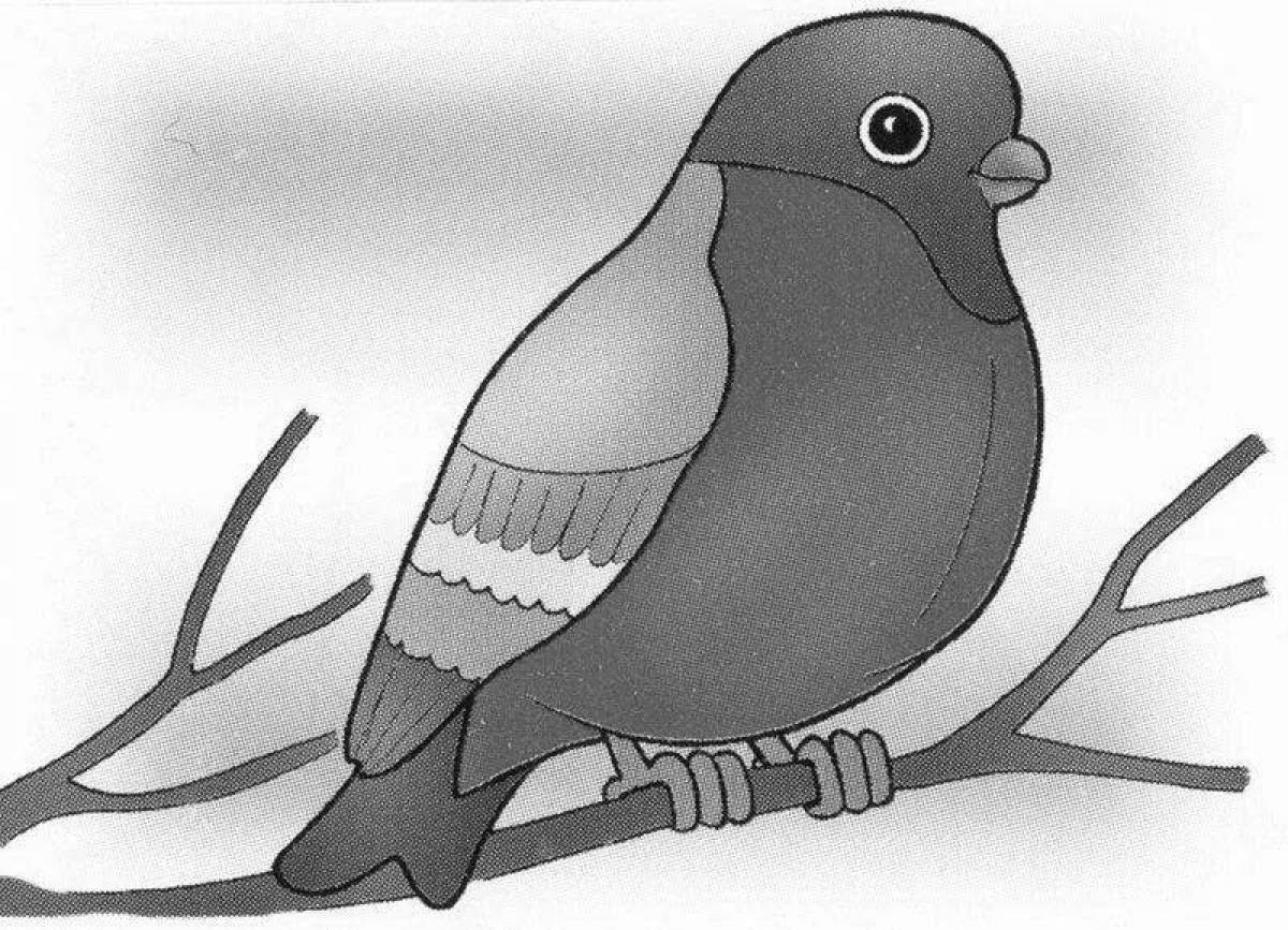 Glitter bullfinch coloring page