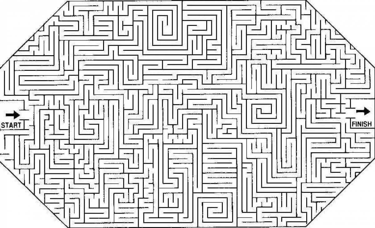 Labyrinth complex coloring page - mesmerizing