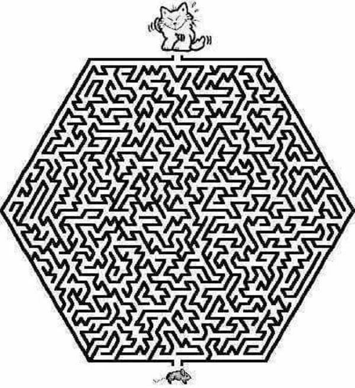 Coloring complex labyrinth - intriguing