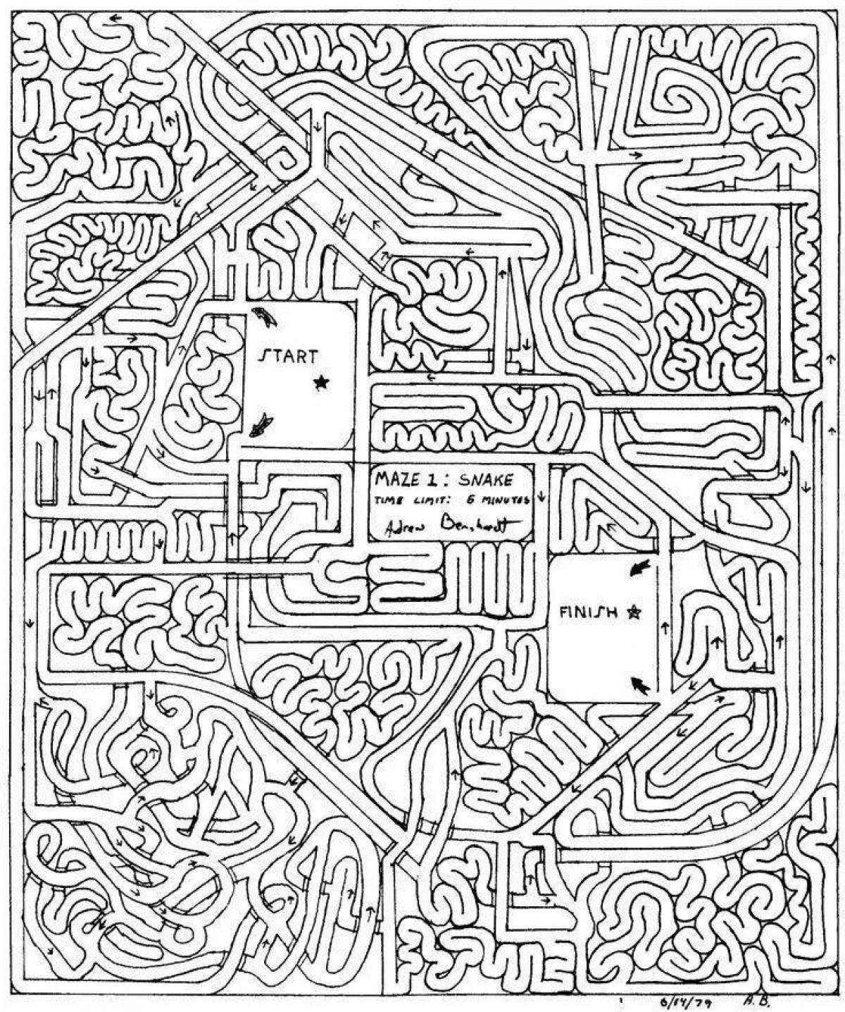 Labyrinth complex coloring page - лабиринт