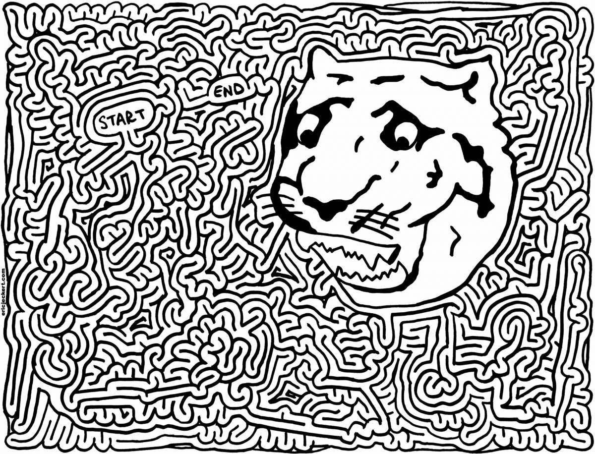 Coloring maze complex - labyrinthian