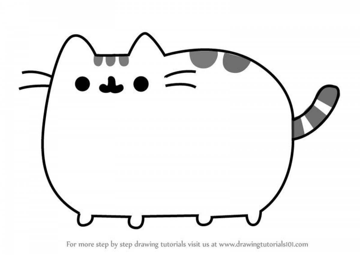 Coloring playful fat cat