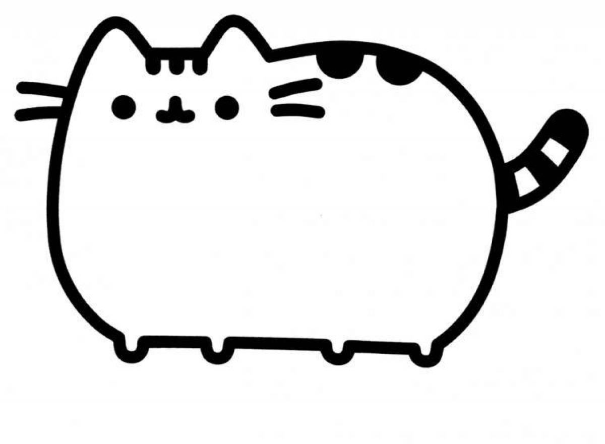 Fat cat coloring page
