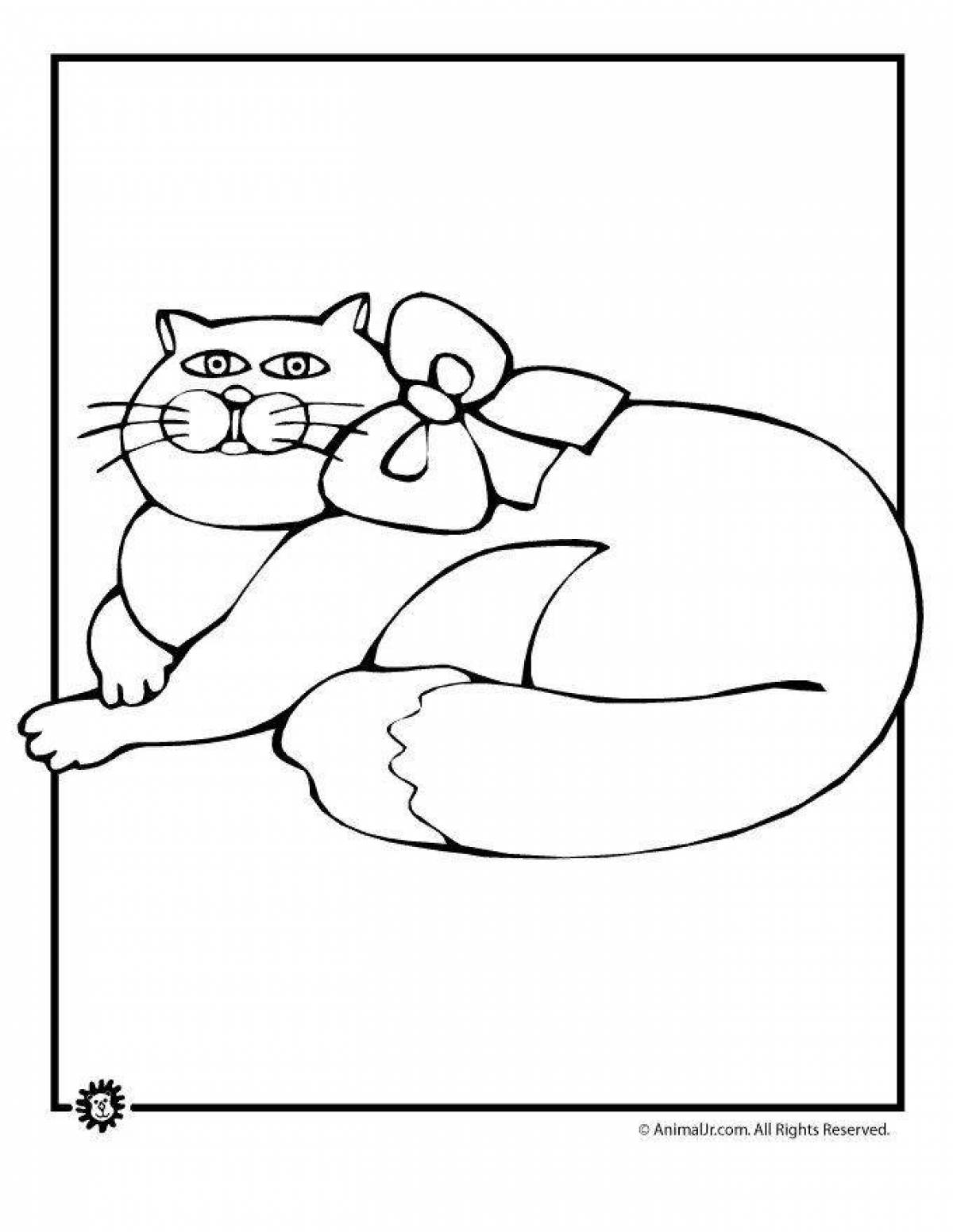Coloring page cozy fat cat