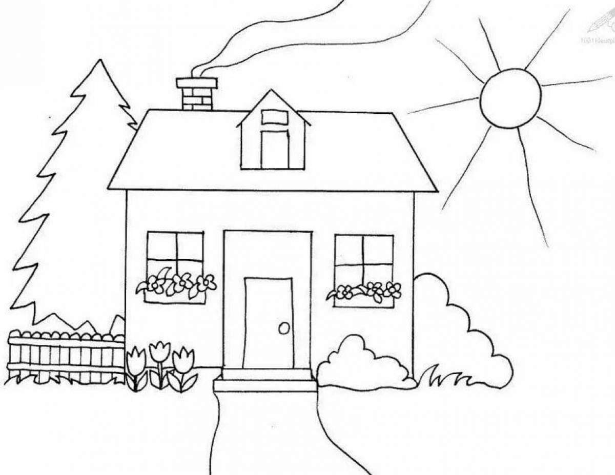 Coloring pages nice houses for boys