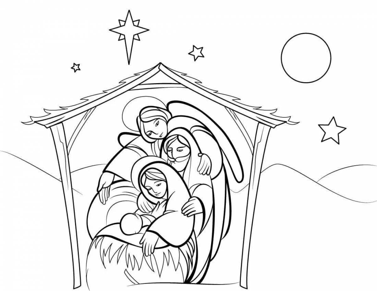 Royal coloring star of Bethlehem drawing