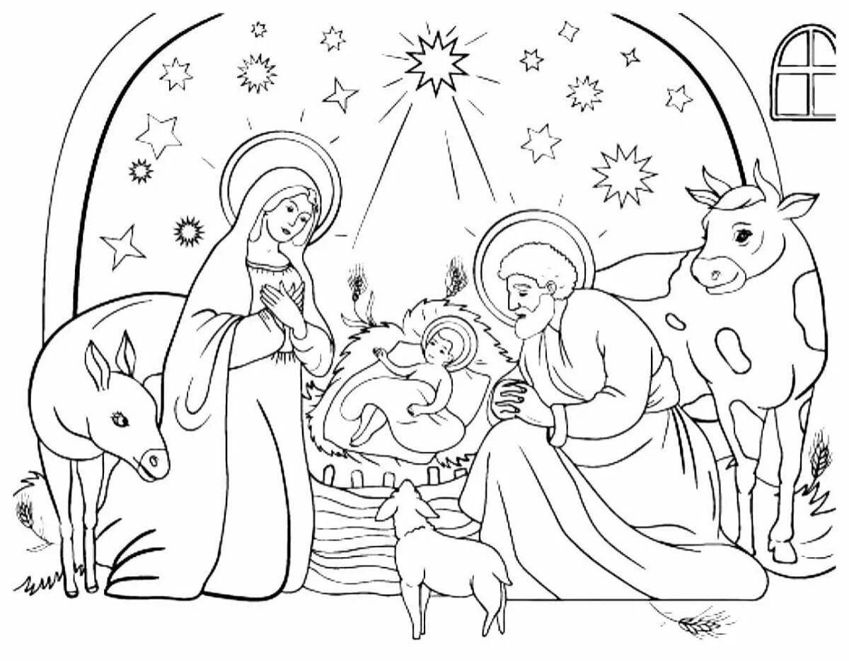 Luxury coloring star of Bethlehem drawing