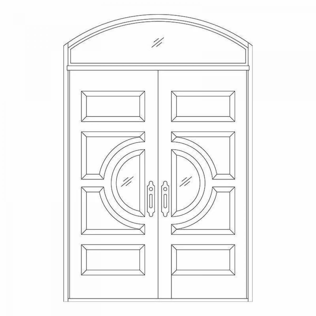Dynamic figure from doors coloring book