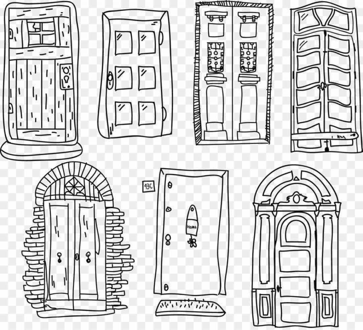 Detailed figure from door coloring page