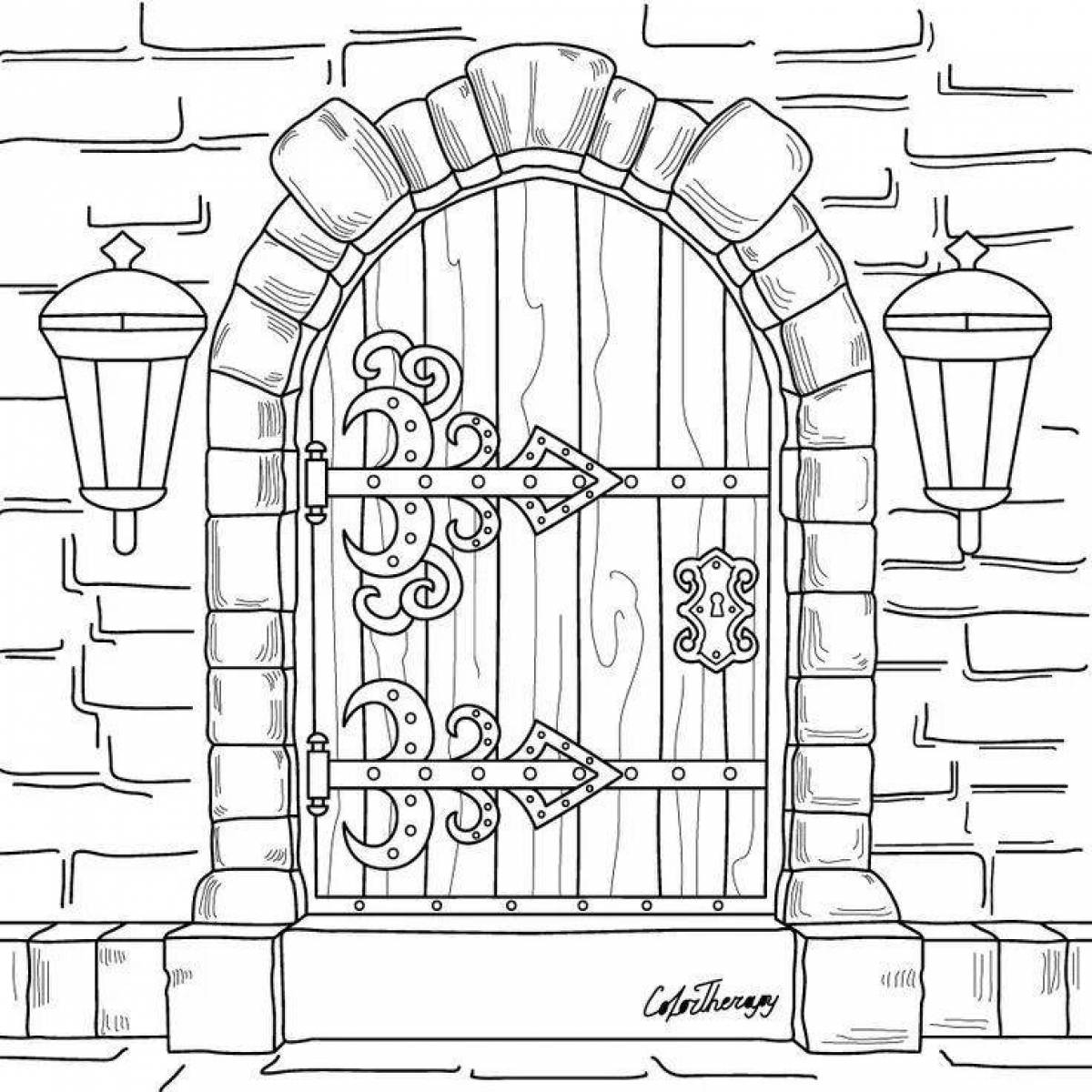 Cute figurine from doors coloring page