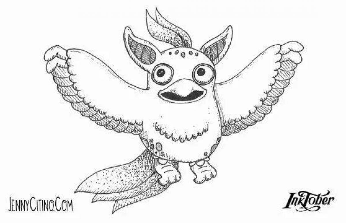 Coloring page bright may singing monster