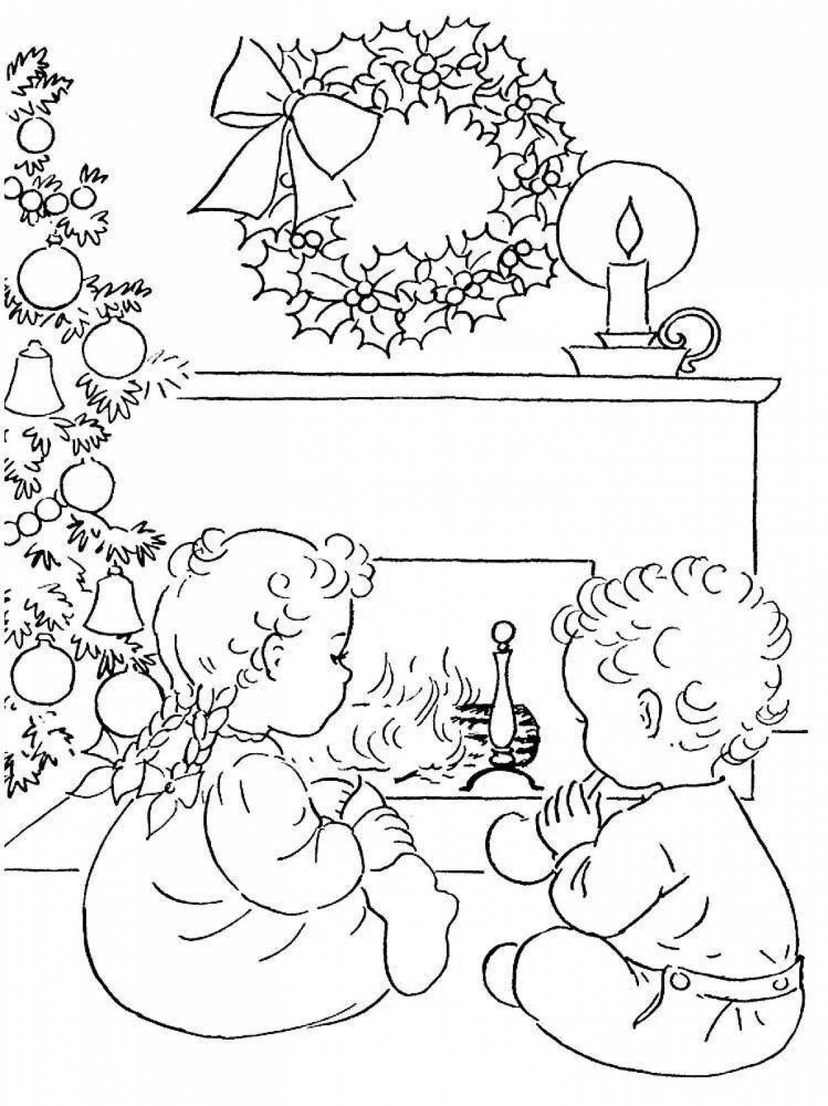 Colorful Christmas card coloring book