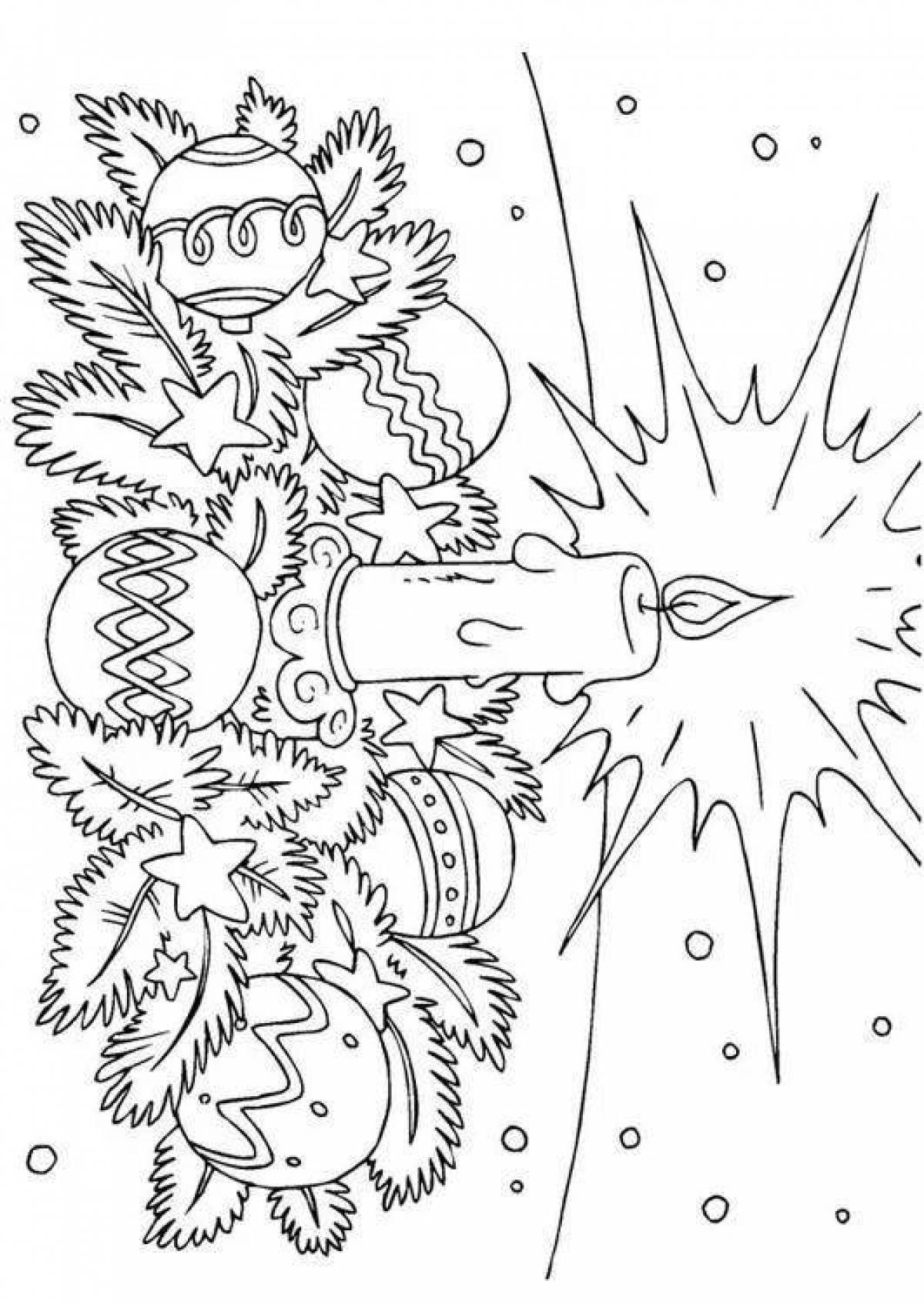 Radiant coloring page merry christmas card