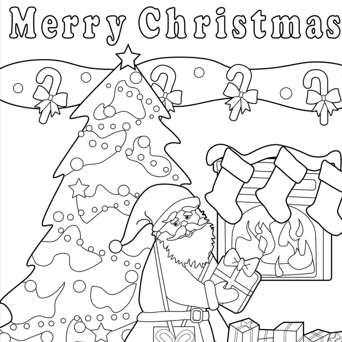 Fine coloring with a Christmas card