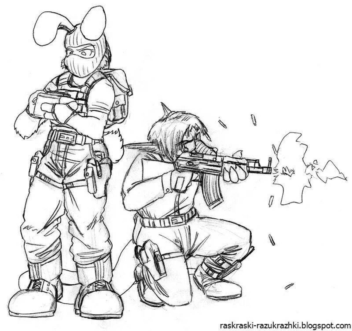 Photo Intricate standoff 2 skins coloring page