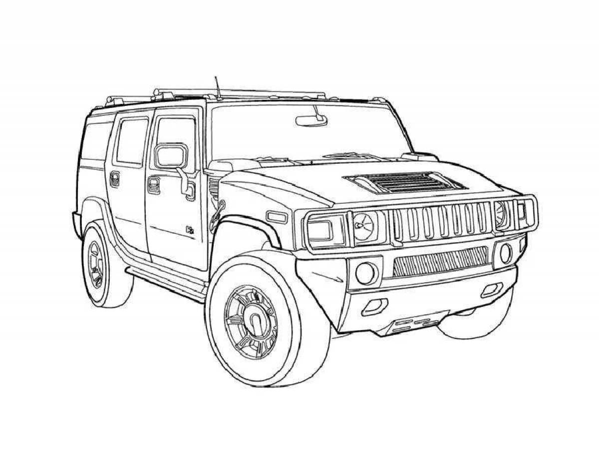 Adorable jeep coloring page for kids