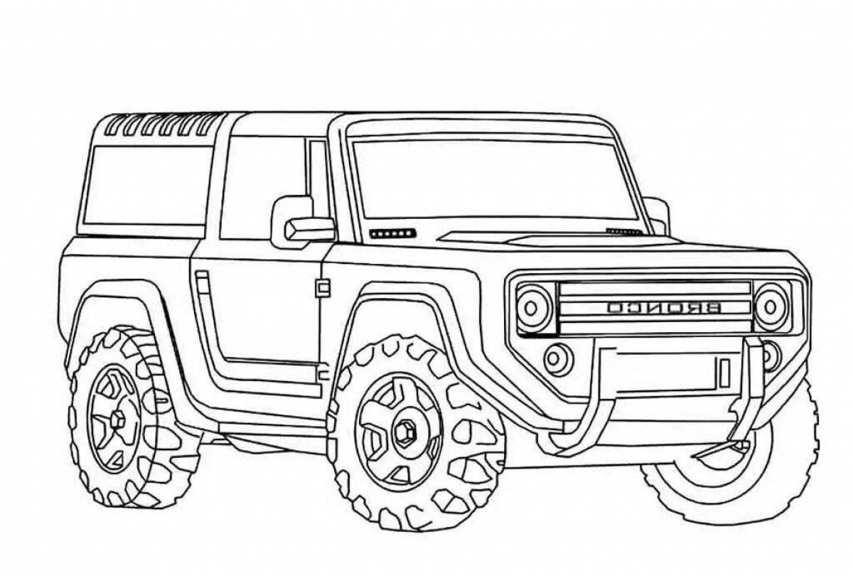 Famous jeep coloring book for kids