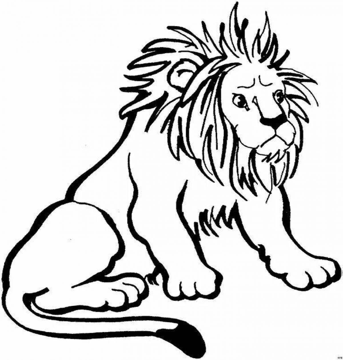Angry lion coloring page