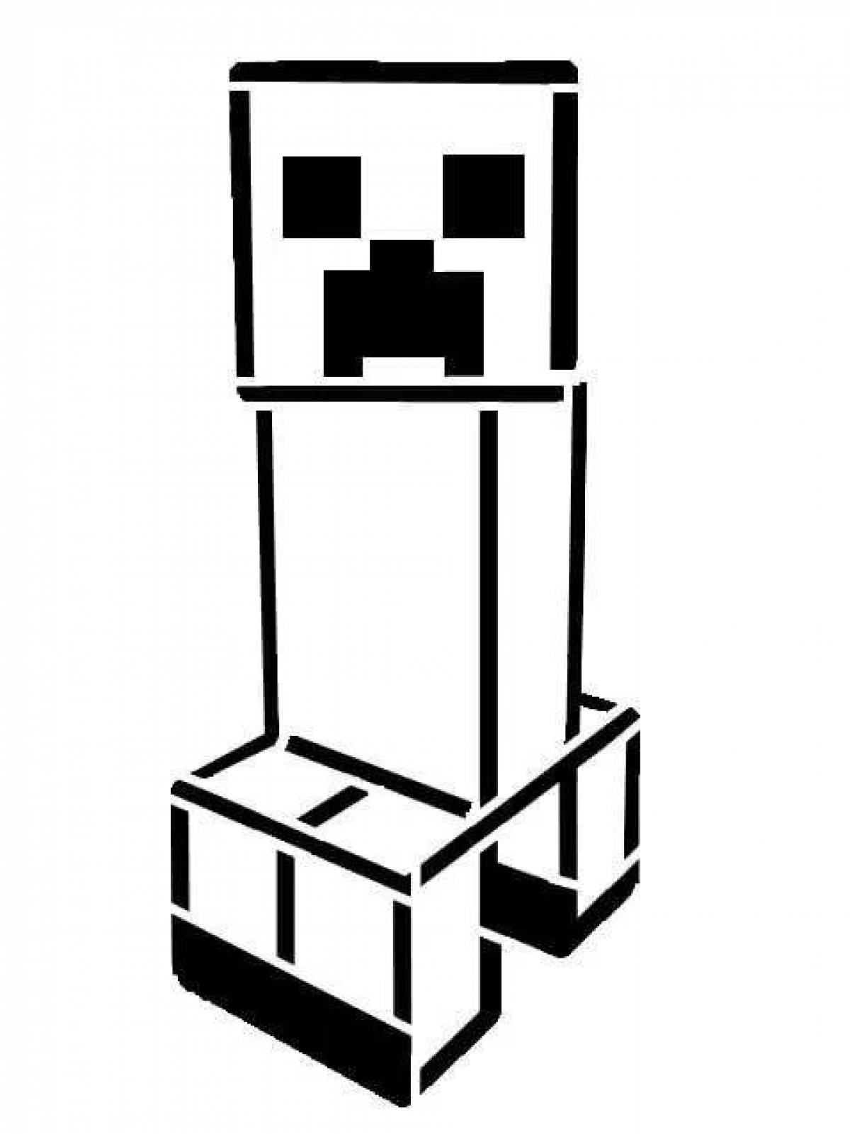 Colorful minecraft creeper coloring page