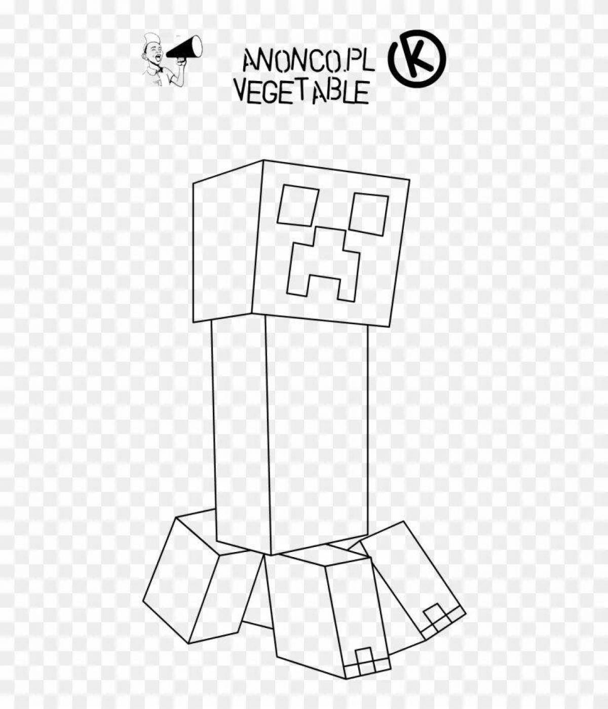 Minecraft creeper bright coloring page