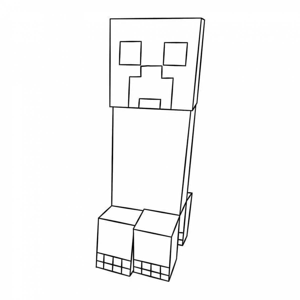 Splendid minecraft creeper coloring page