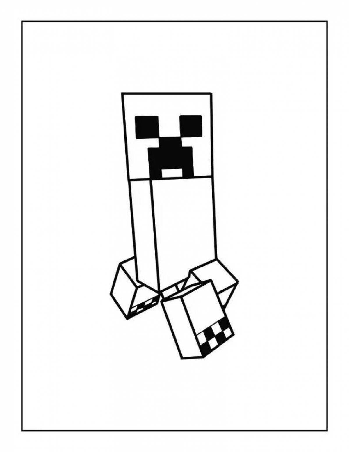 Cute coloring minecraft creeper