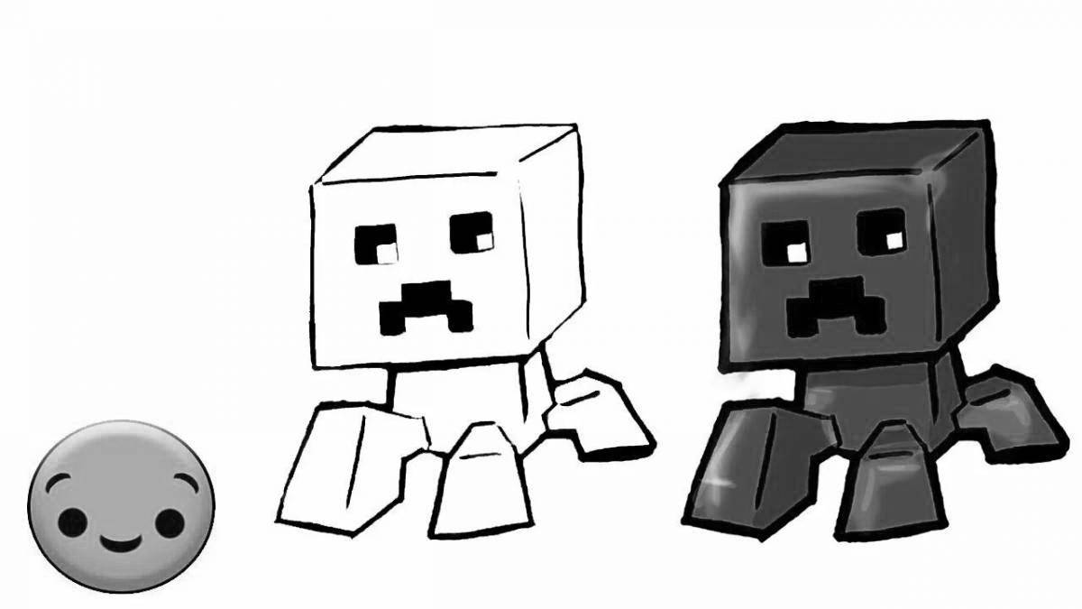 Adorable minecraft creeper coloring page
