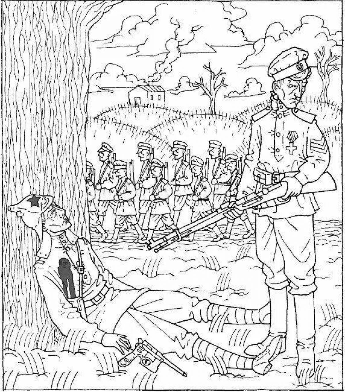 Bright war coloring page